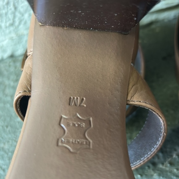 Tory Burch Delany Strappy Heels Open Toe Leather Sandals Block Heel Sz 7 - Picture 10 of 10